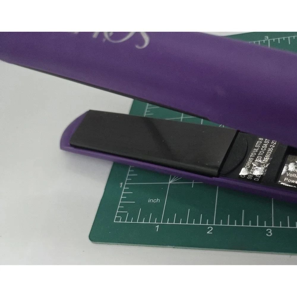 Soleil Professional Solid Ceramic Flat Iron Magnetized Plates Purple Pre-owned